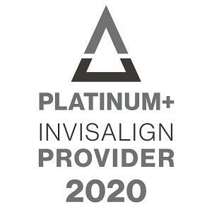 Certification that J street Dental is a Platinum + Invisalign Provider 2020