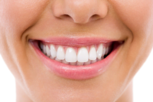 close-up of a person's smile